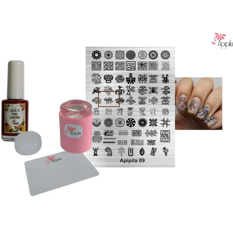 KIT Placa Carimbo Unhas ASTECAS