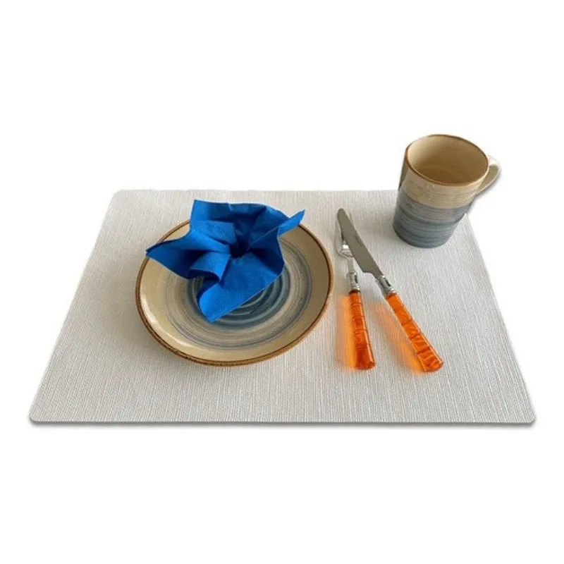 4 Jogo Americano + Porta Copo de Mesa Sisal Branco Lavável