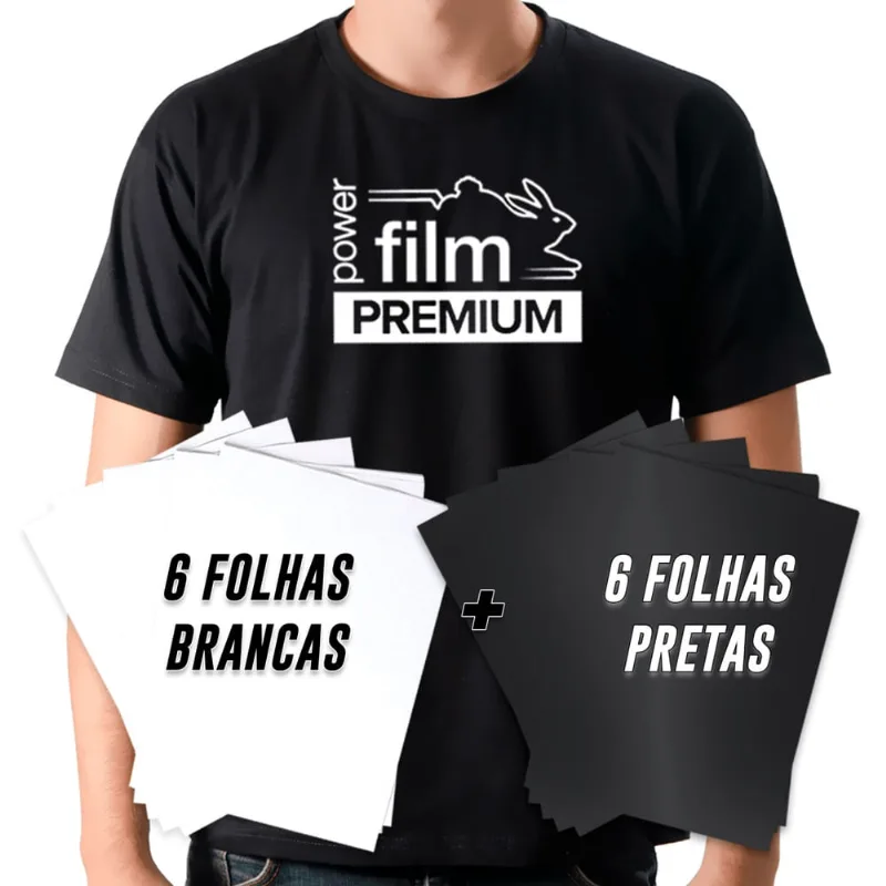 Kit Power Film Premium 6 + 6 - Preto e Banco - A4 -12 Folhas