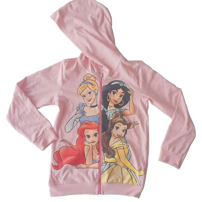 Jaqueta de Moletom Flanelada Infantil Princesas Disney Basic + Rosa