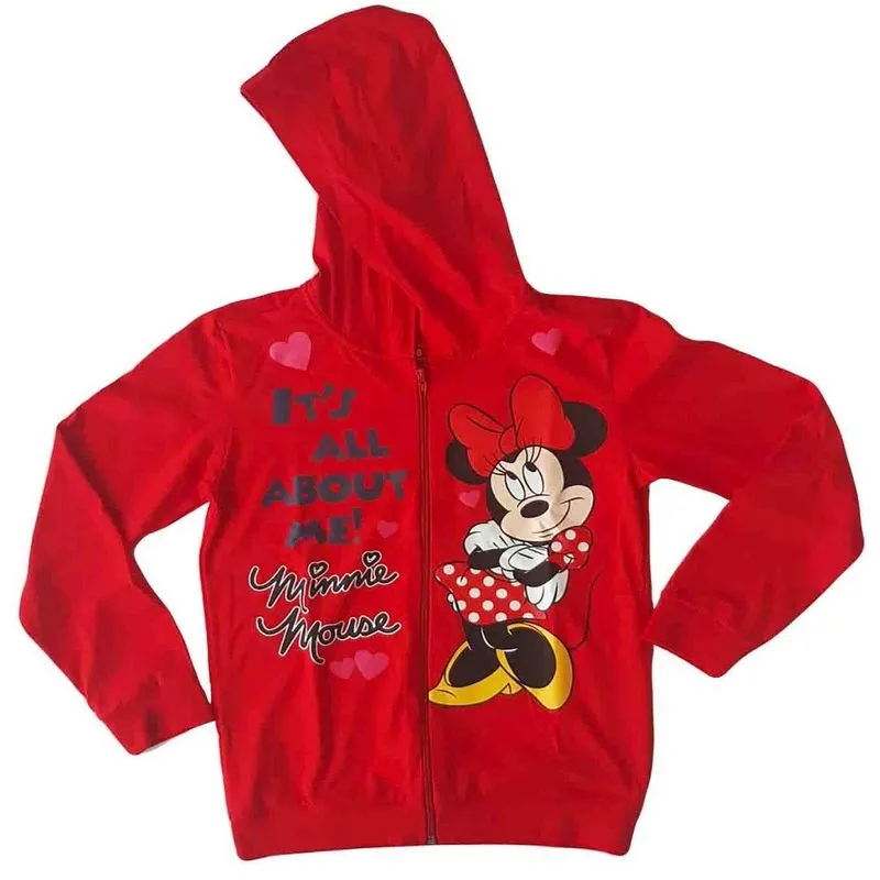 Jaqueta de Moletom Infantil Minnie Basic+ Algodão Vermelha