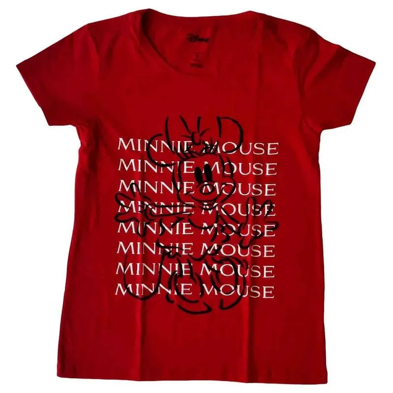 Blusa Cropped Manga Curta Minnie Poliéster e Viscose Branca