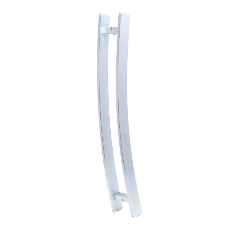 Puxador para Porta Barra Chata Curvo C 100 cm Escovado