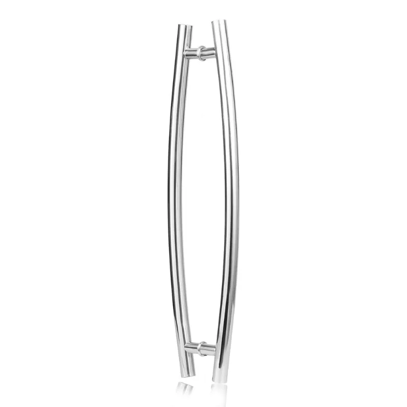 Puxador para porta tubular curvo arco 50 cm polido