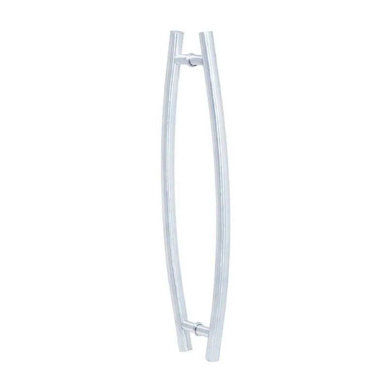 Puxador para Porta Tubular Curvo Arco 120 cm Escovado