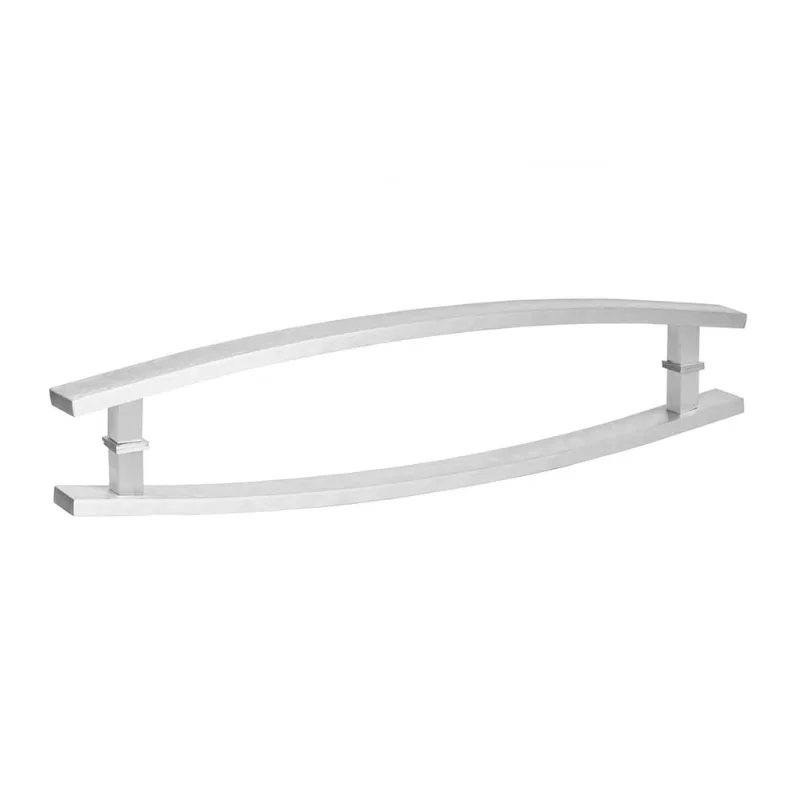 Puxador para Porta Barra Chata Curvo 80 cm x 4 cm Escovado