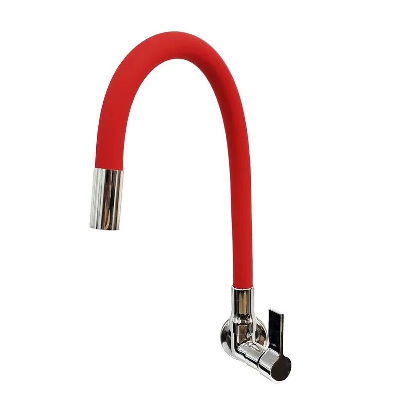 Torneira Cozinha Parede Gourmet Vermelha Flex 1/4 Volta C70