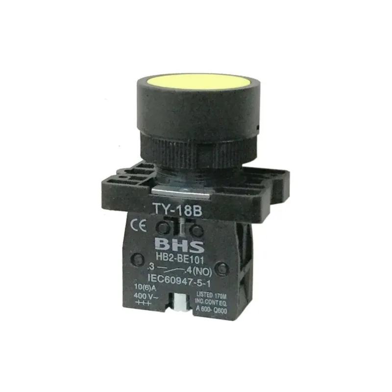 Botão 22Mm Hb2-Ea51 Amarelo 1Na Plástico Bhs
