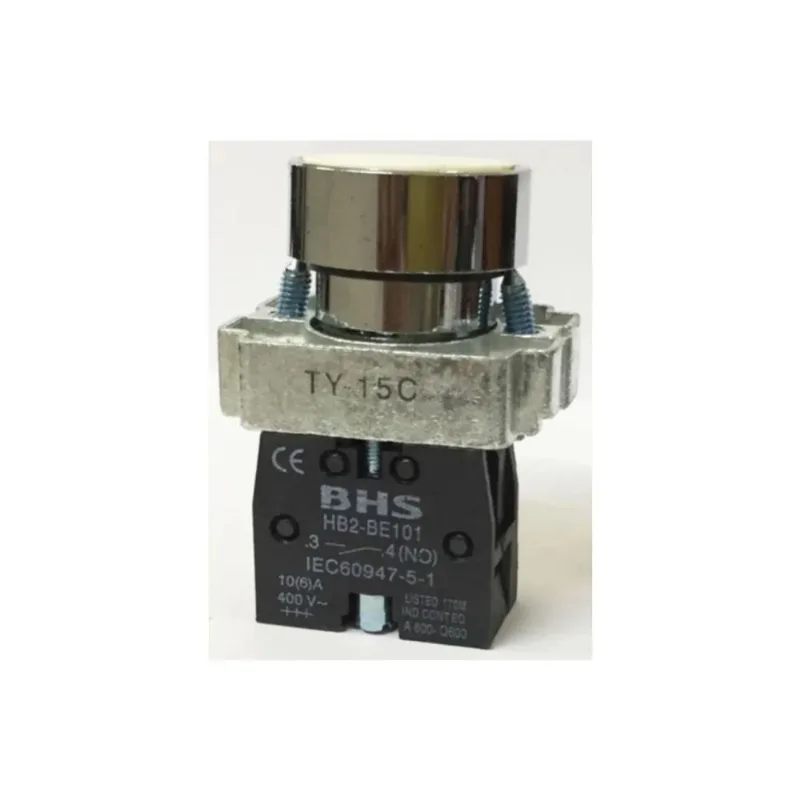 Botão 22Mm Hb2-Ba11 Branco 1Na Metal Bhs