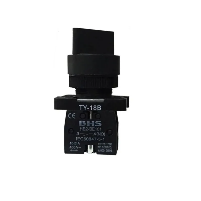 Comutador 2 Posições 22Mm Hb2-Ed41 1Na Manopla Curta Plástico Com Retorno Bhs