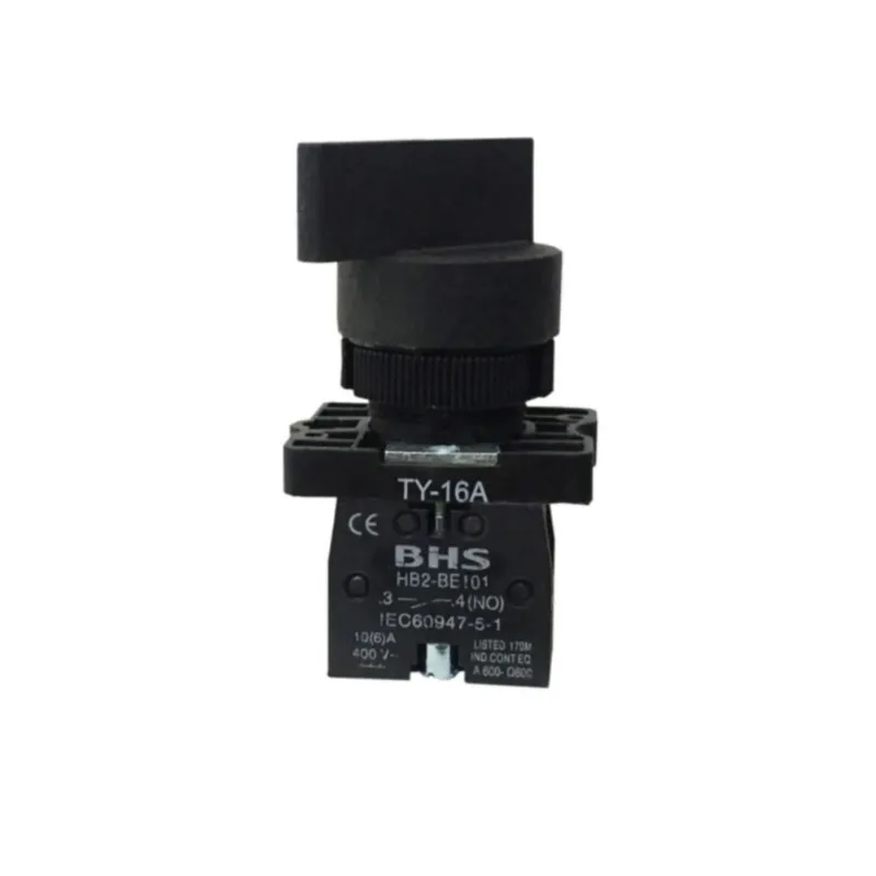 Comutador 2 Posições Fixas 22Mm Hb2-Ej21 1Na Manopla Longa Plástico Bhs
