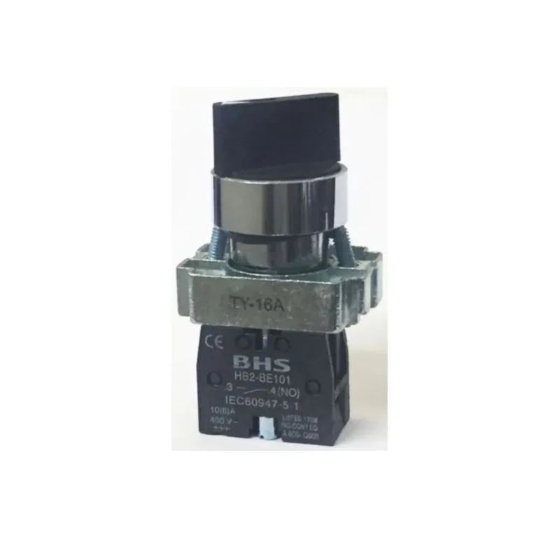 Comutador 2 Posições Fixas 22Mm Hb2-Bd21 1Na Manopla Curta Metal Bhs