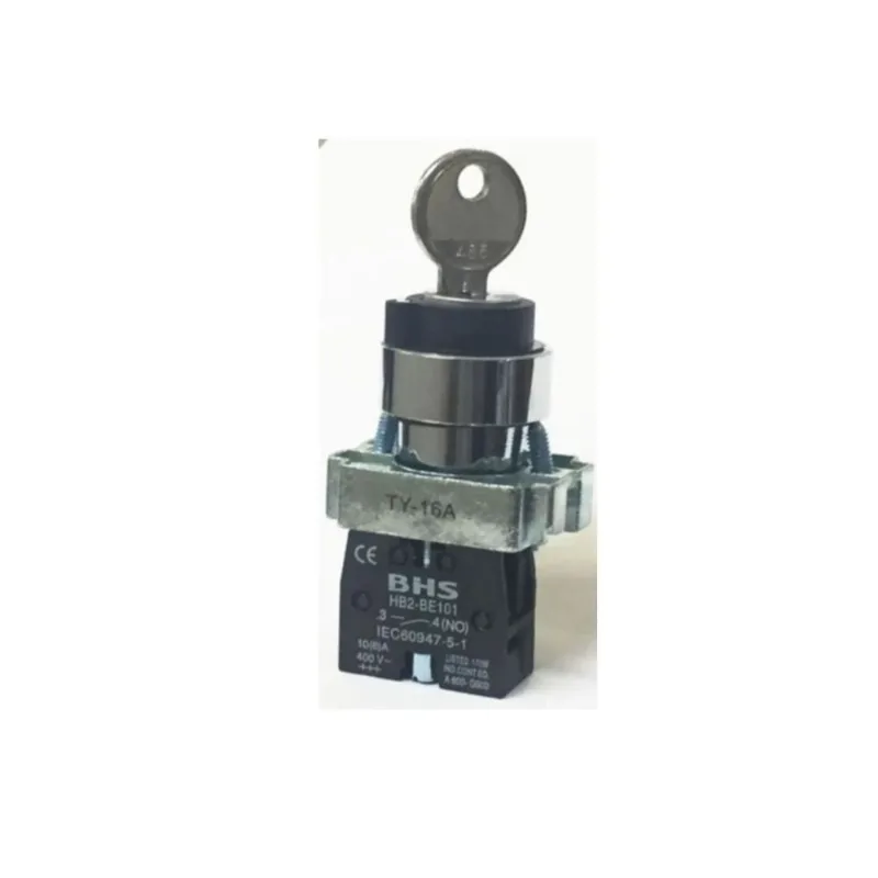 Comutador 2 Posições Fixas 22Mm Hb2-Bg21 1Na Com Chave Metal Bhs