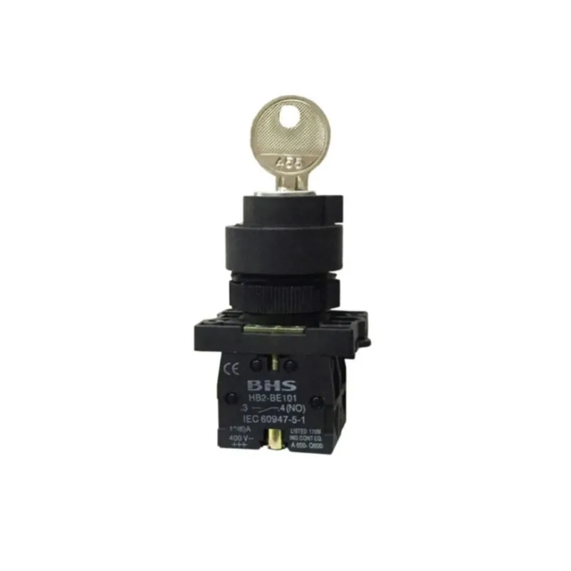 Comutador 3 Posições Fixas 22Mm Hb2-Eg03 2Na Com Chave Plástico Bhs
