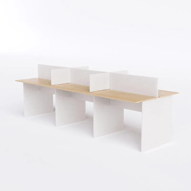 Plataforma De Trabalho 6 Lugares legno Salinas Com Branco