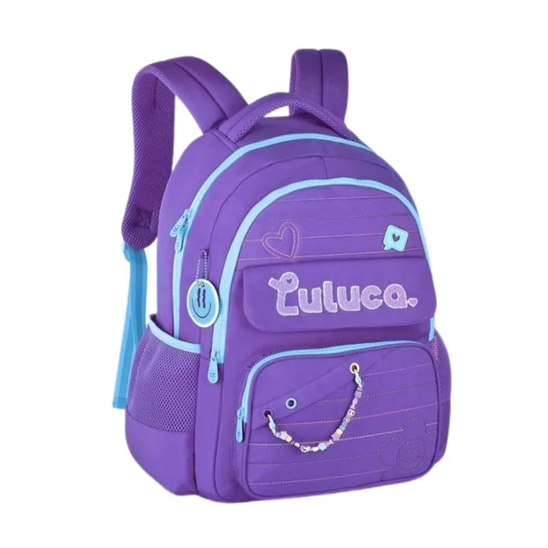 Mochila De Costas Luluca Juvenil Meninas Escolar - Roxo