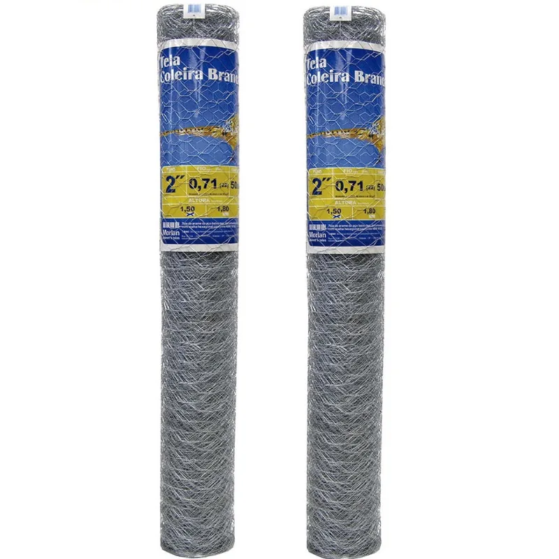 Tela Galvanizada Galinheiro 1,8m x 50m kit 2 Telas