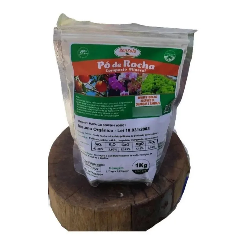 1kg Pó De Rocha Bon Solo Para Plantas