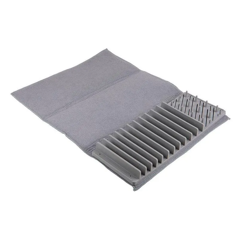 Tapete Escorredor Para Louça Em Plástico 60x45cm Hudson Cinza