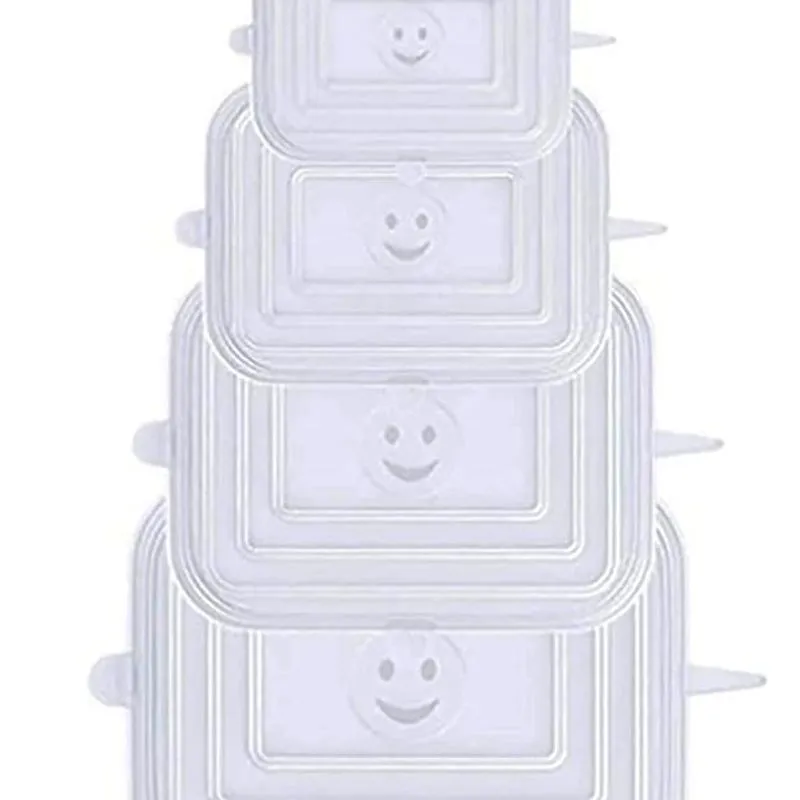 Jogo De Tampas Herméticas Espansiveis Quadradas Em Silicone Hudson 6 Peças