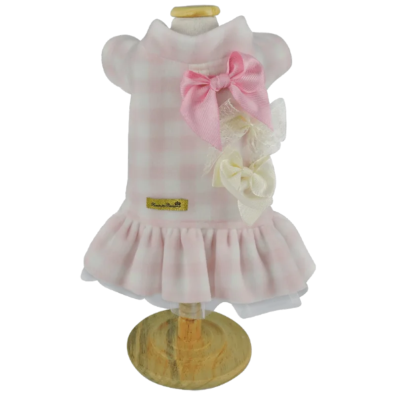Vestido Soft Xadrez Rosa P