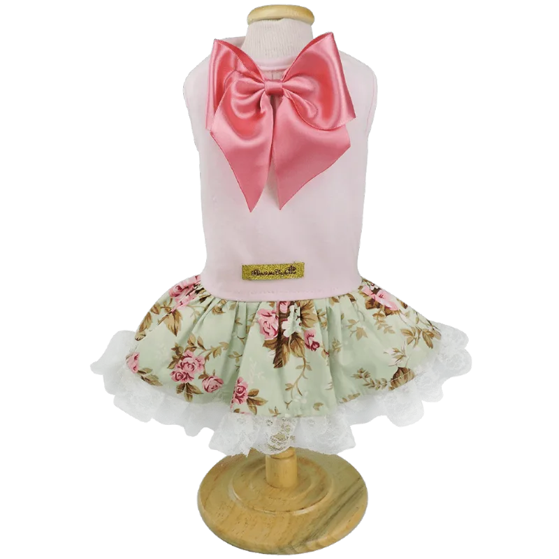 Vestido Malha Floral Rosa GG