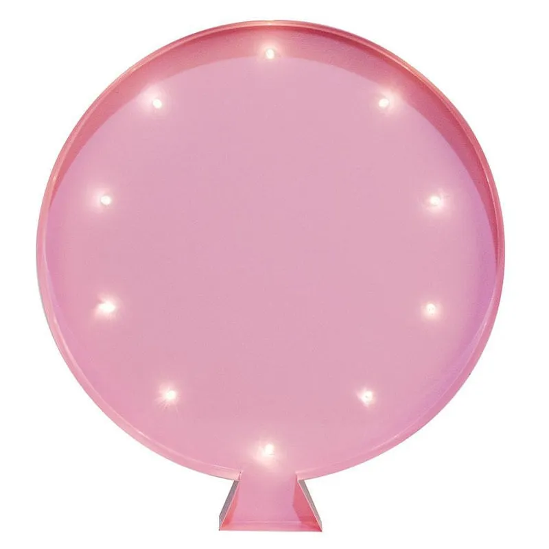 Luminária De Parede Balão Rosa Bebe A Pilha