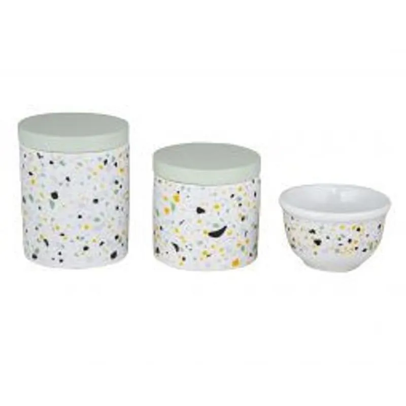 Kit Higiene Terrazo Verde E Branco