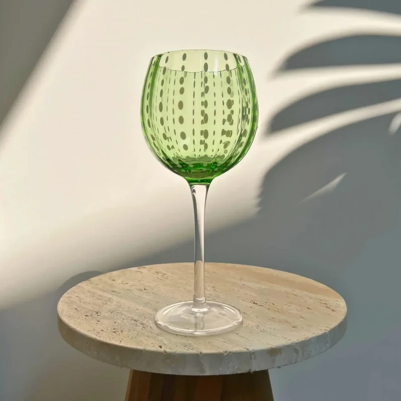 Conjunto 4 Taças para Vinho Vidro Verde Coloratta 450ml