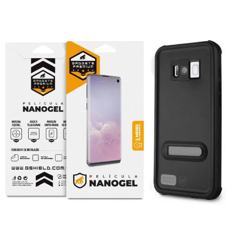 Kit Capa à Prova dágua e Película de Nano Gel Dupla para Samsung Galaxy S8 Plus - Gshield