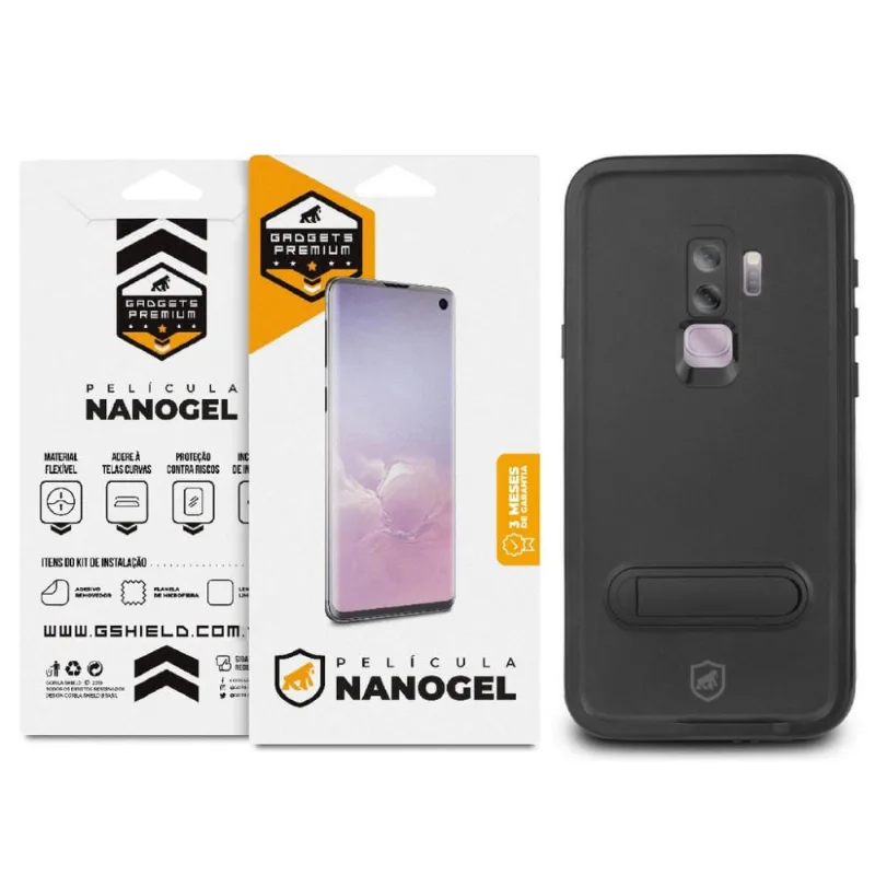 Kit Capa à Prova dágua e Película de Nano Gel Dupla para Samsung Galaxy S9 - Gshield - Gshield