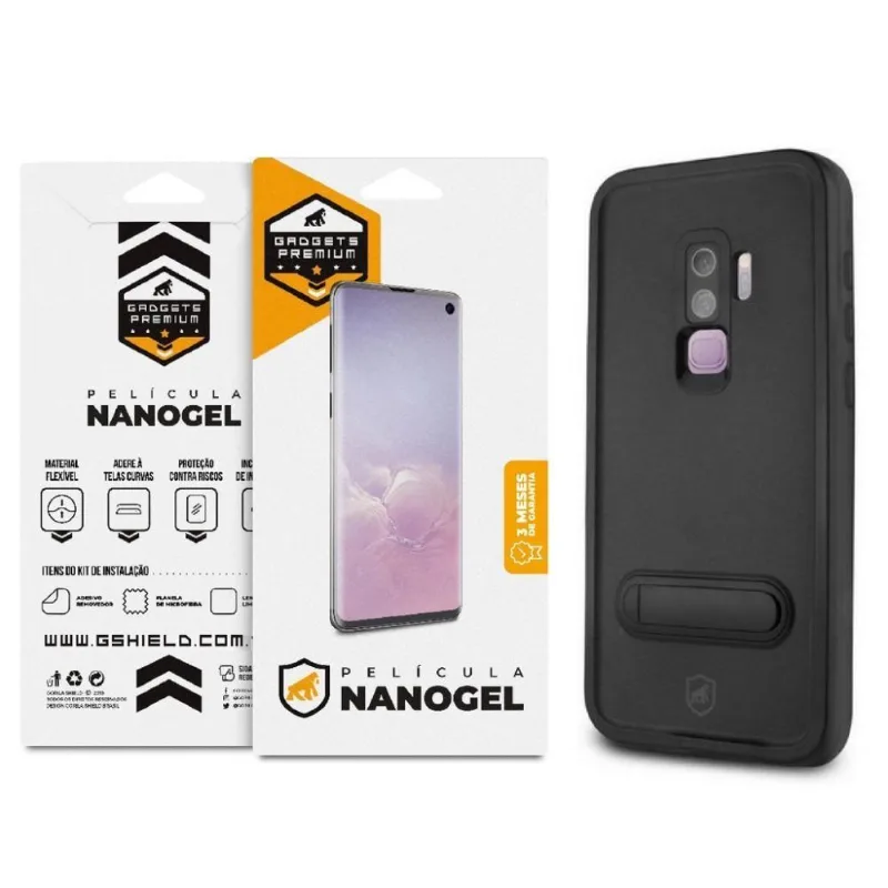 Kit Capa À Prova D'Água E Película De Nano Gel Dupla Para Samsung Galaxy S9 Plus - Gshield