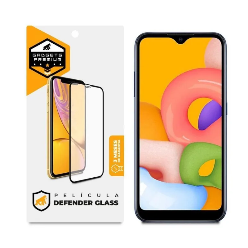 Película Defender Glass Para Samsung Galaxy A01 - Preta - Gshield - Gshield