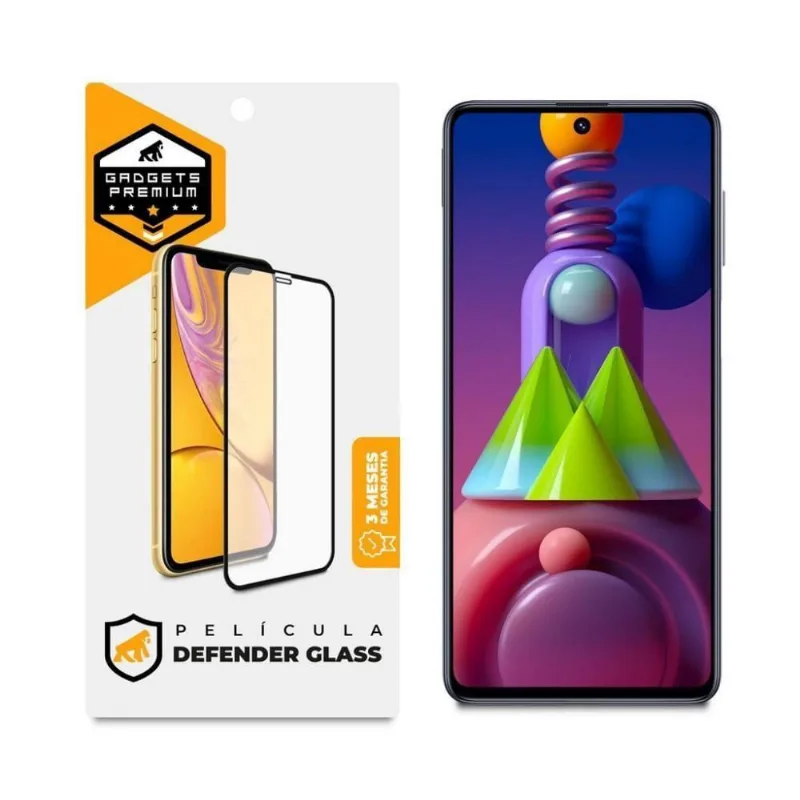 Película Defender Glass Para Samsung Galaxy M51 - Preta - Gshield - Gshield
