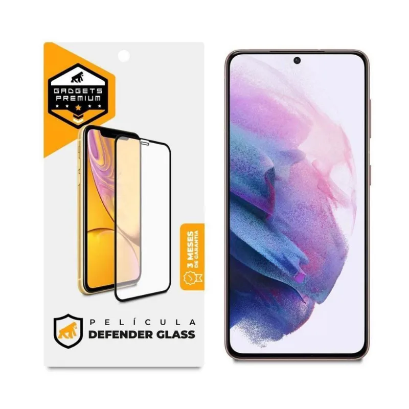 Película Defender Glass Para Samsung Galaxy S21 - Preta - Gshield - Gshield