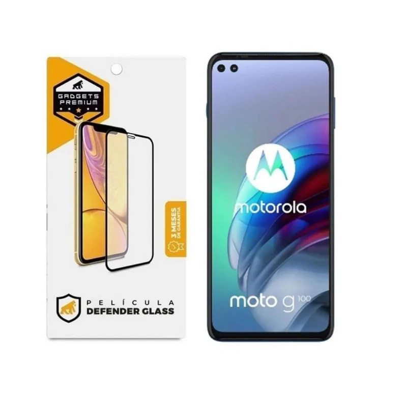 Película Defender Glass Para Motorola Moto G100 5G - Preta - Gshield - Gshield