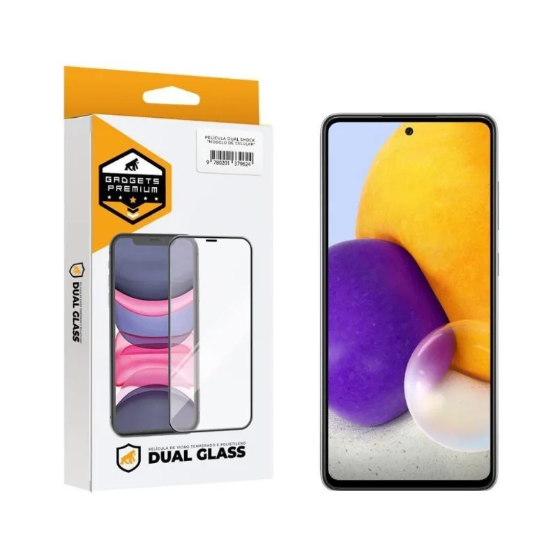 Película Dual Glass Para Samsung Galaxy A72 - Preto - Gshield - Gshield