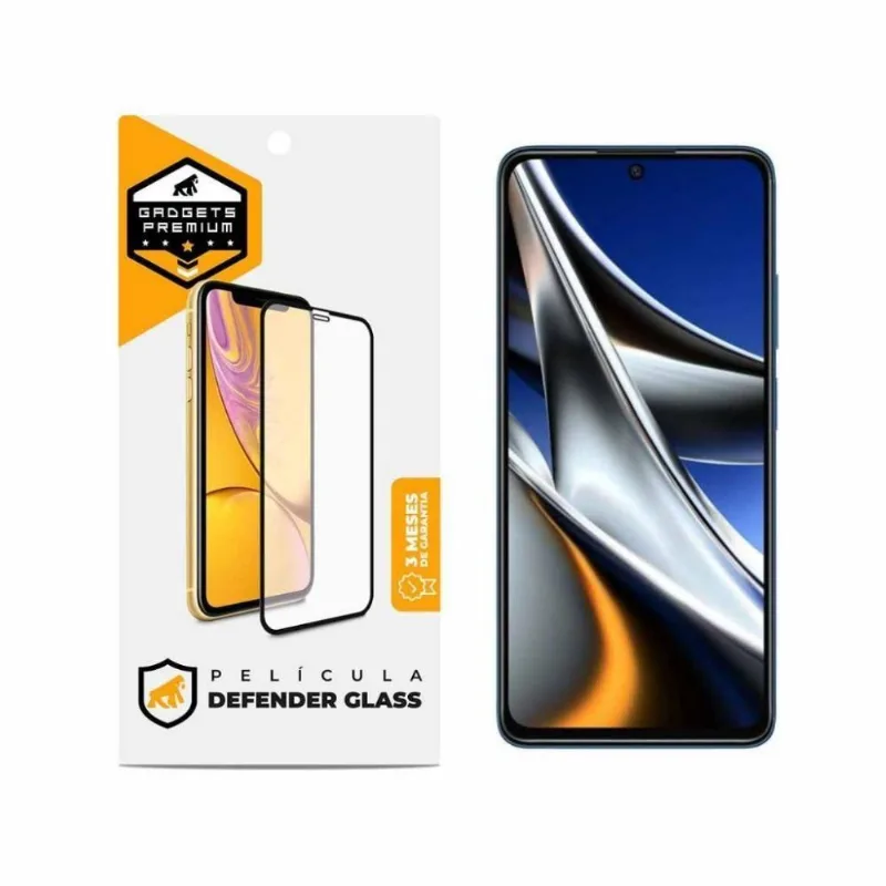 Película Defender Glass Para Xiaomi Poco X4 Pro 5G - Preta - Gshield - Gshield