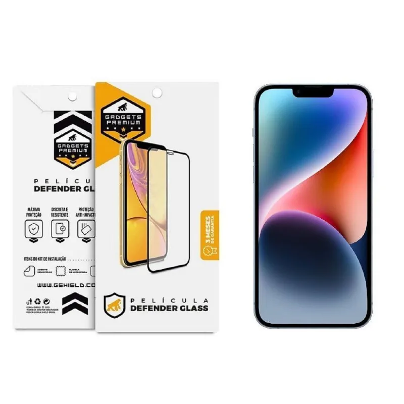 Película Para Iphone 14 - Defender Glass Preta - Gshield - Gshield