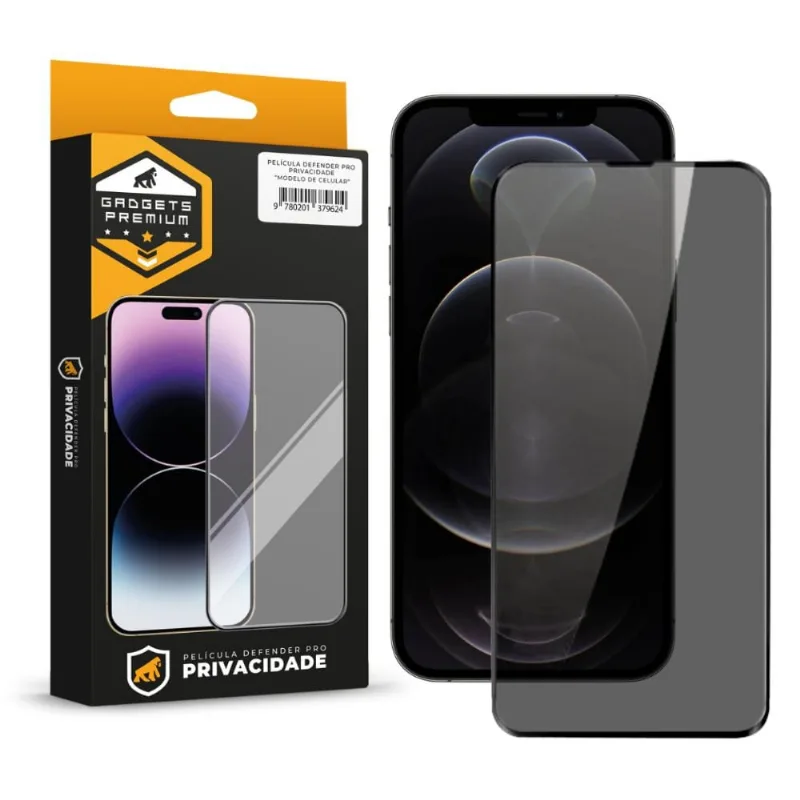 Película para iPhone 12 Pro Max - Defender Pro Privacidade - Preta - Gshield - Gshield