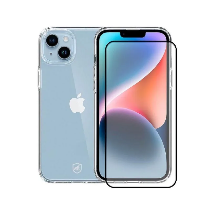 Kit Capa Clear Proof E Pelicula Coverage 5D Pro Preta Para Iphone 12 - Gshield - Gshield