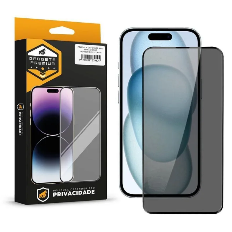 Película Para Iphone 15 - Defender Pro Privacidade - Preta - Gshield - Gshield