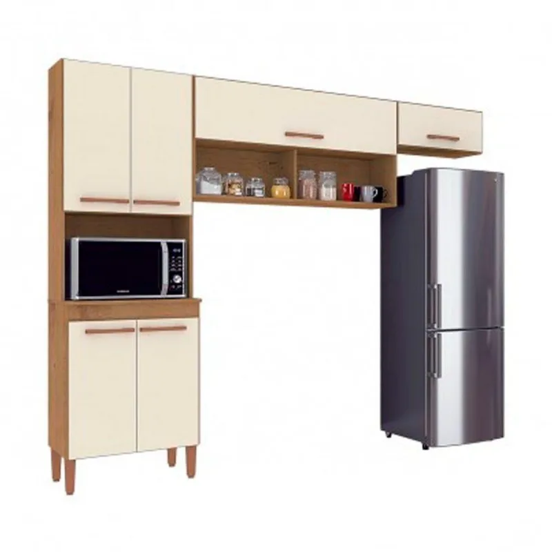 Cozinha Modena 6 Portas 6 Prateleiras Atualle Móveis Natura- Off White