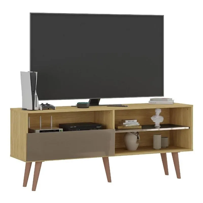 Rack Para TV Até 65 Polegadas Atacama 150cm MDP Com Nicho Wood Madeirado - Reflecta Brilho Atualle