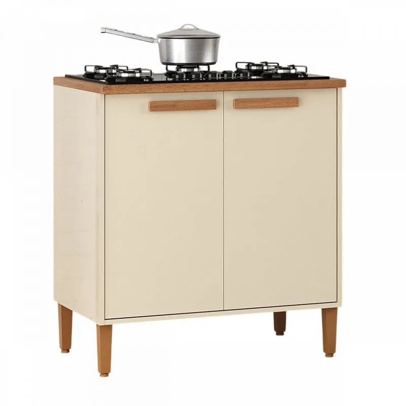 Balcão Para Cooktop 4 Ou 5 Bocas Munique Off White E Canelato Atualle