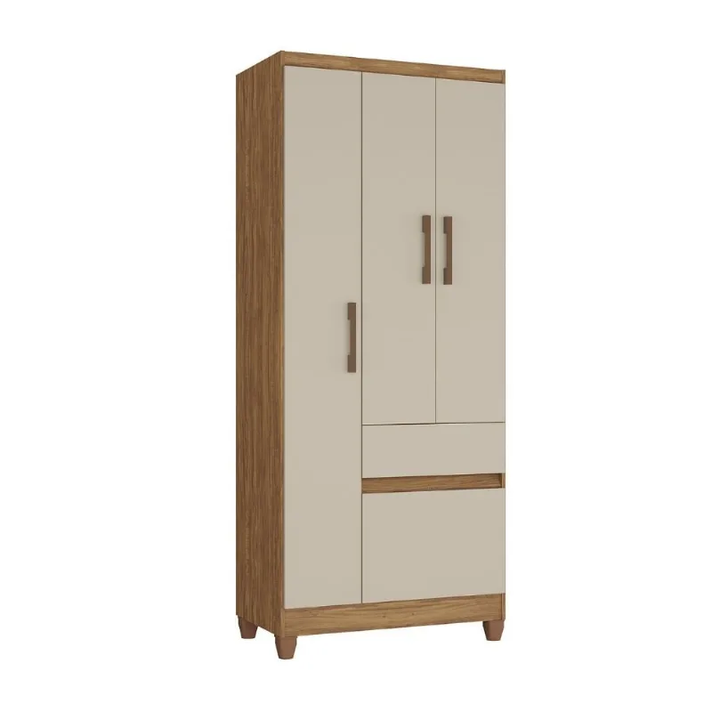 Ropero Aruba 4 Puertas 1 Cajón MDP Acacia/natura Off White