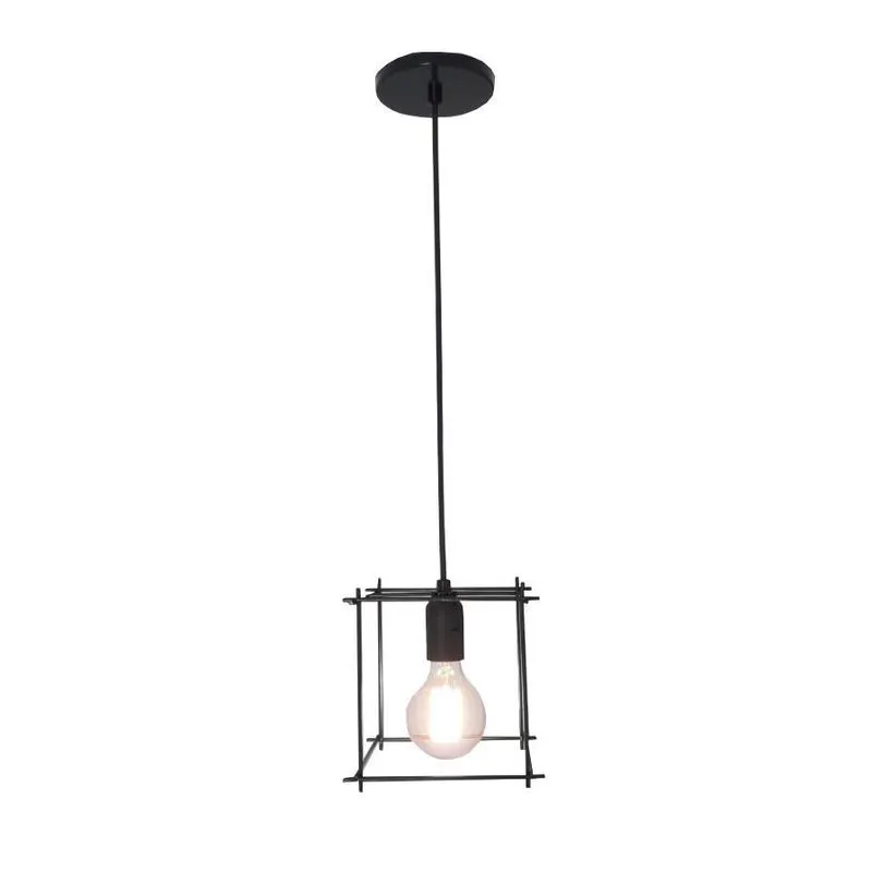 Luminaria Aramado Quadrado Preto
