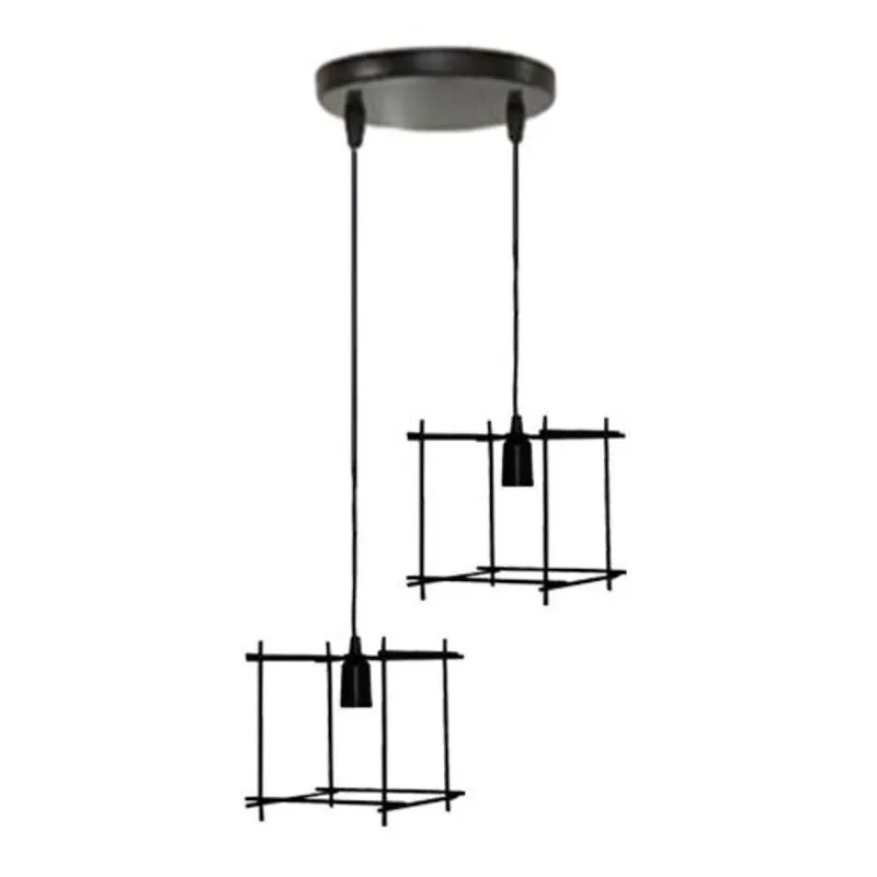 Pendente Aramado Quadrado Preto