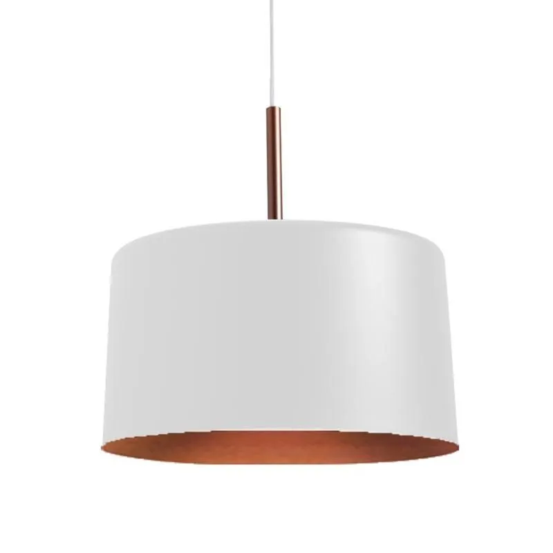 Pendente Large Biboquê Estilo Tom Dixon Branco com Cobre