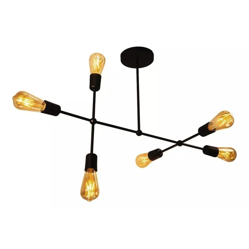 Lustre Pendente Mundial Luz Moderno Assimétrico 6 Lâmpadas